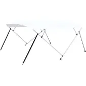 Syfax Auvent bimini à 4 arceaux Blanc 243x(230-244)x137 cm