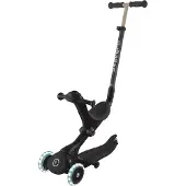 Globber GO-UP DELUXE LIGHTS – Tricycle 3 en 1, 120/80 mm, ABEC 9, 3 roues, réglable en hauteur, roues lumineuses LED, noir