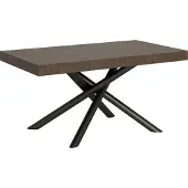 Itamoby - Table extensible 160/264x90 cm Famas noyer pieds anthracite