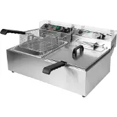YATO Friteuse professionnelle 2 x 6 L 2 x 3 000 W 425 x 580 x 305 mm