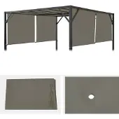 MCW Toile de rechange pour toit de pergola Beja3x3m