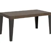 Itamoby Table Extensible 90X160/420 Cm Noyer Flammé Structure Anthracite