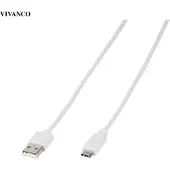 Vivanco ViVanco39452 câble pour téléphone portable Blanc 1 m USB A USB C