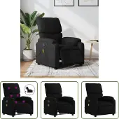 The Living Store Fauteuil de massage électrique noir tissu