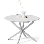 Livinity Table de salle à manger Firenze, 120x120cm extensible, blanc/gris/Gris