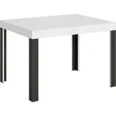 Itamoby - Table extensible 110/194x70 cm Linea frêne blanc pieds anthracite