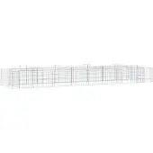 vidaXL Gabion haut-relief avec arche haute 400x100x50 cm Fer galvanisé