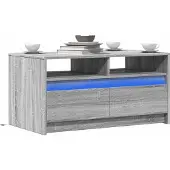 Prolenta Maison Exclusive - Table basse LED en aggloméré gris Sonoma