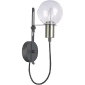 Luxera Applique murale ABRAZO 40 W, laiton satiné/transparent, L : 12 l : 16,2 H : 38,5 cm, douille E14, intensité variable