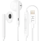 Avizar , écouteurs Lightning pour iPhone Micro Boutons de contrôle, Blanc