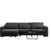 AEA Schwarze Wohnzimmer Couch Modernes L-Form Polster Sofa Designer Möbel