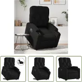 The Living Store Fauteuil relax releveur électrique noir similicuir