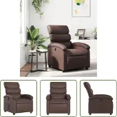 The Living Store fauteuil inclinable en simili cuir marron