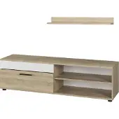 Vicco Lowboard & étagère Berno Sonoma/blanc avec 1 rabat, Model 55458