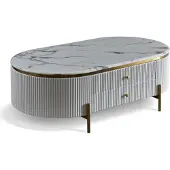 AEA Holz Couchtisch in Natur mit Edelstahl – modernes Design