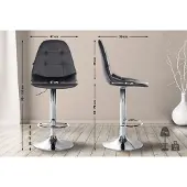 CLP Tabouret de bar Elmore similicuir C noir