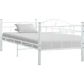 Syfax Cadre de lit de repos sans matelas Blanc Métal 90x200cm