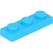 LEGO 1x3 plaque 3623 - 100 pièces bleu azur moyen