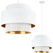 Light11 HOME Asti Trio Lampe À Suspendre Blanc Or 40Cm Résille