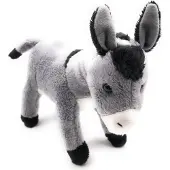 Onwomania Peluche Tissu Animal âne gris debout 23 cm