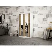 Minio Armoire 100 cm POLE blanc mat / chêne Sonoma