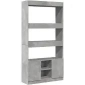 vidaXL Highboard gris béton 92x33x180 cm Bois composite