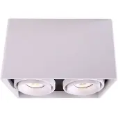 LIGHT IMPRESSIONS Projecteur double puissance dans un boîtier carré, Variante : max. 2 x 50W, 186 x 93 x 120 mm, blanc