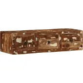 Syfax Meuble TV mural 100x32x25 cm bois massif de récupération