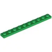 LEGO 1x10 plaques 4477 - 50 pièces vert