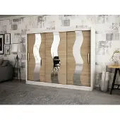Minio Armoire 250 cm SEWILLA Blanc mat / Chêne Sonoma