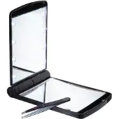 Uniq Miroir de poche avec éclairage LED et grossissement 2x – Miroir de courtoisie pour sac à main