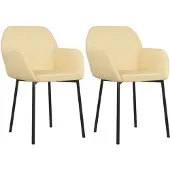 Syfax Chaises à manger lot de 2 Crème Velours
