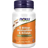 Sonstiges 8 billions d'acidophilus & bifidus 60 gélules végétales Now Foods