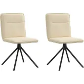 Syfax Chaises à manger lot de 2 crème tissu