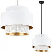 Light11 HOME Asti Trio Lampe À Suspendre Blanc Or 35Cm Résille