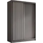 AX Living Armoire portes placard coulissantes Cabinio gris blanc 150cm