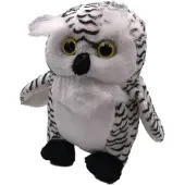 Onwomania peluche tissu animal neige hibou grands yeux blanc 14 cm
