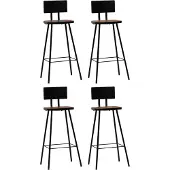 The Living Store Barhocker 4 Stk. Massives Altholz