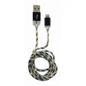 LC-Power Câble LC-C-USB-Lightning-1M-8 (MFI) USB A vers Lightning, noir/argent,
