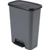 Curver Poubelle à Pédale 50 L 49.6 X 29.4 X H62 Cm Gris-noir - Compatta -