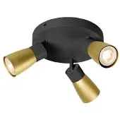 SLV PURI 2.0 Dome, applique murale et plafonnier, rond, 3 x max. 6W GU10, noir / or 1008341