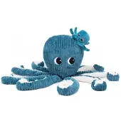 Les Deglingos Poulpe en peluche, maman avec bébé, bleu