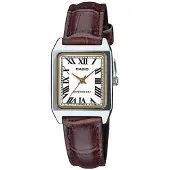 Casio LTP-V007L-7B2UDF Damen-Analoguhr, braun/silber