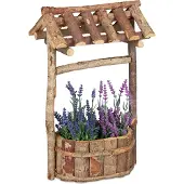 Relaxdays GARDEN FONTAN NATURAL écorce avec auvent BASSIN DECORATIF