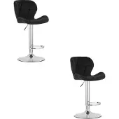 Leobert Hocker WEST - velours noir / base chromée x 2