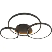 QAZQA Plafonnier intelligent noir 3 lumières avec télécommande - Rondas