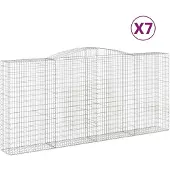 vidaXL Gabions avec arc surélevé 7 pcs. 400x50x180/200cm Fer galvanisé