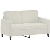 vidaXL Canapé 2 places crème 120 cm velours