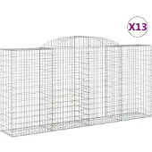vidaXL Gabions avec arc surélevé 13 pcs 300x50x140/160cm Fer galvanisé