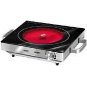MPM MKE-22 Infrasarkana keramikas galda plitina ar 1 sildelementu 2000W, Plaque de cuisson amovible, Noir
